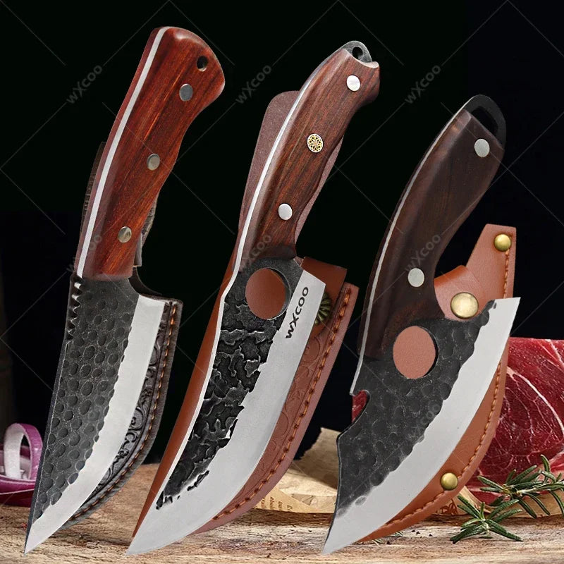 Hand Forged Hammered Boning Knife – Stainless Steel Cleaver Boning Kitchen Knife Axl