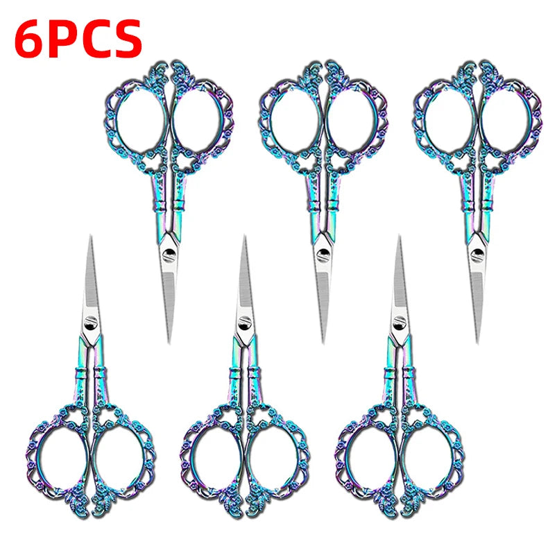 Vintage Stainless Steel Tailor Scissors – Sewing & Embroidery Tailor Scissors Axl Multicolor 6pcs