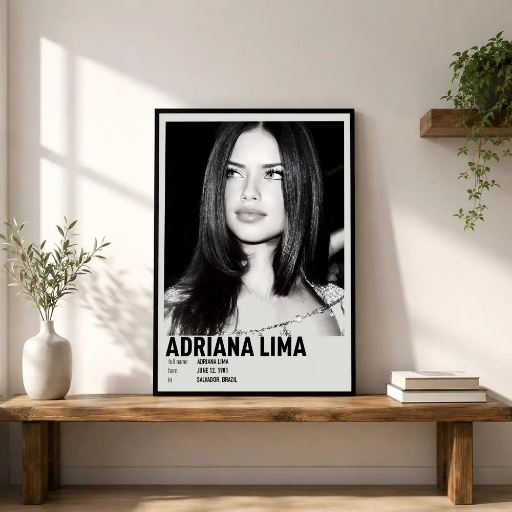 Adriana Lima HD Fashion Model Wall Poster | Modern Home Décor Wall Art Poster Axl White10 21X30cmNoframe