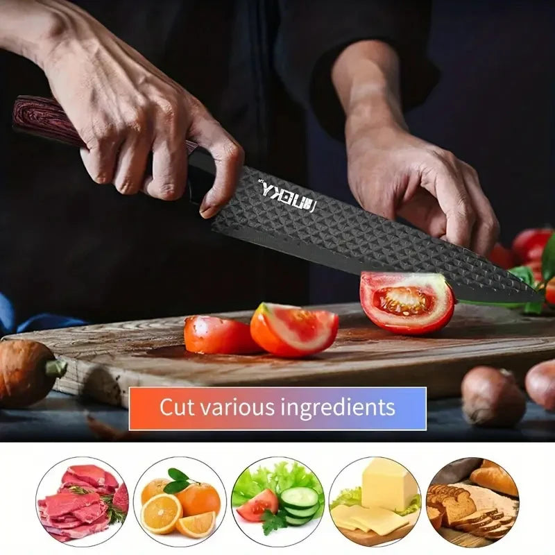 6-Piece Hammer-Textured Kitchen Knife Set | Stainless Steel Kitchen Knife Set Axl