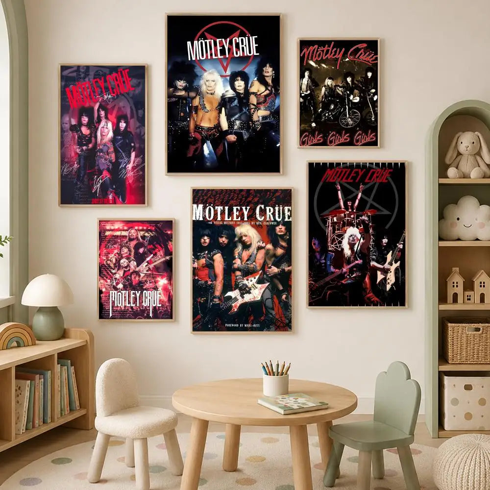 Mötley Crüe Wall Poster – Self-Stick HD Waterproof PVC Art Wall Art Poster Axl
