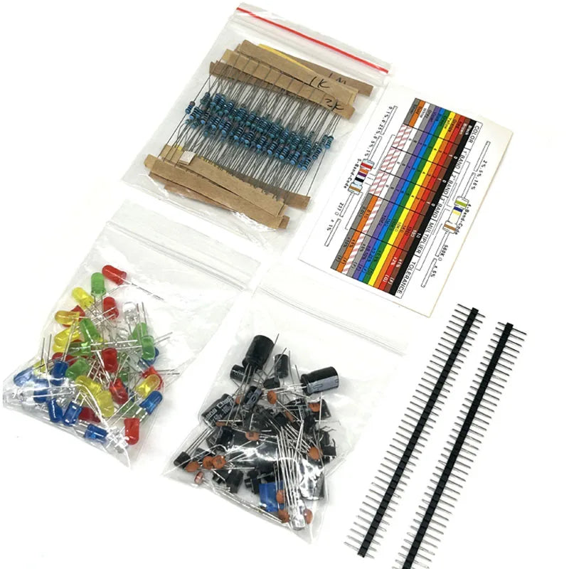Electronics Starter Kit – LED, Buzzer, Capacitor & Resistor 200+ Electronics Component Kit Axl