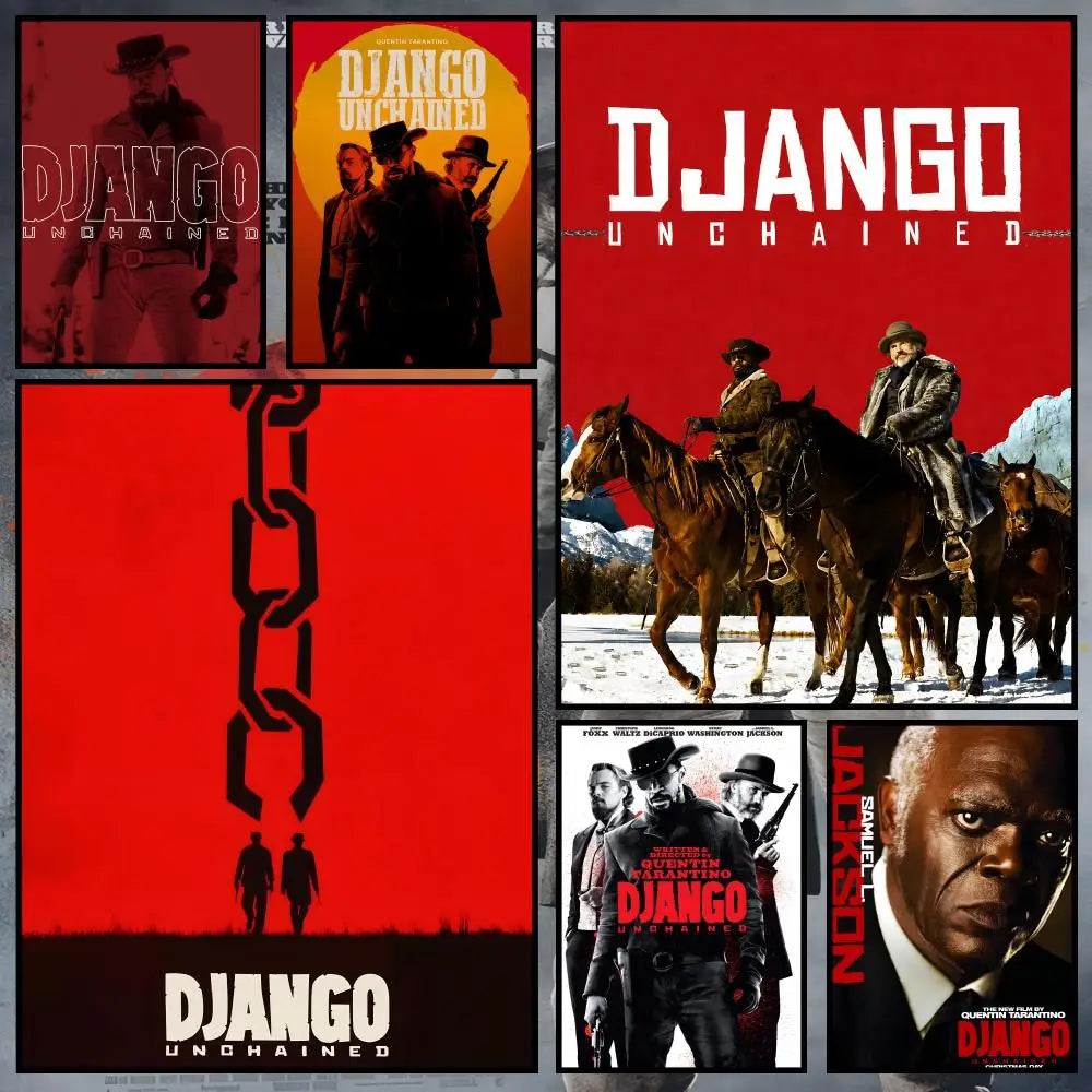 Django Unchained Movie Poster – Peel & Stick PVC Wall Art Movie Wall Poster Axl