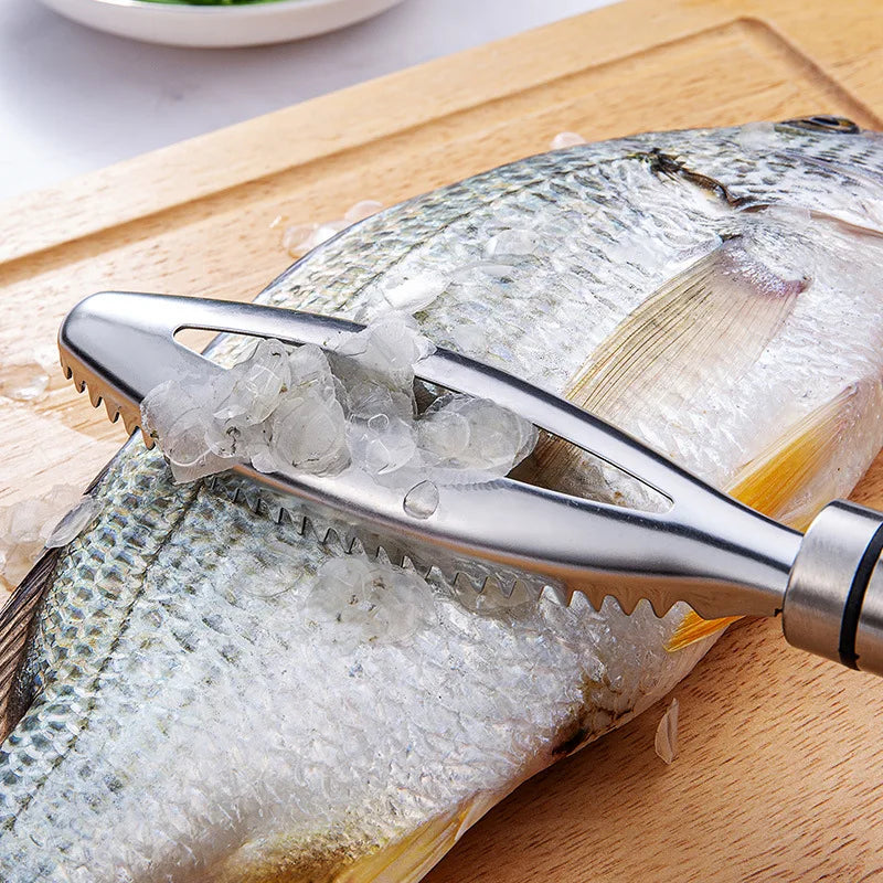 Stainless Steel Fish Scaler & Bone Tweezers Kitchen Tool Set Fish Cleaning Tool Axl
