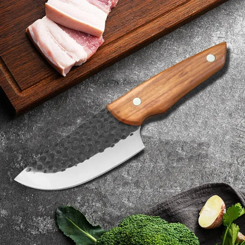 InLeung Forged Stainless Steel Boning Knife – Wood Handle Boning Kitchen Knife Axl