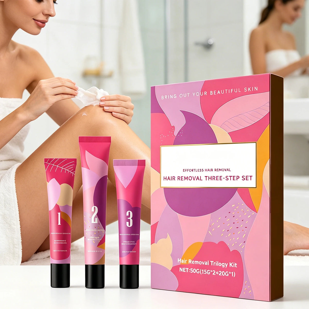 Women's Facial Hair Removal Kit – Depilatory Cream & Soothing Gel Depilatory Cream Kit Axl