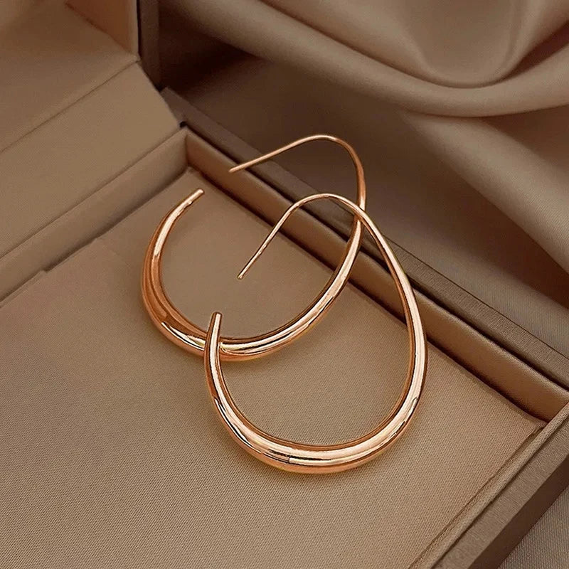 Huitan Waterdrop Hoop Earrings for Women – 4 Metal Colors Hoop Earrings Axl E3767