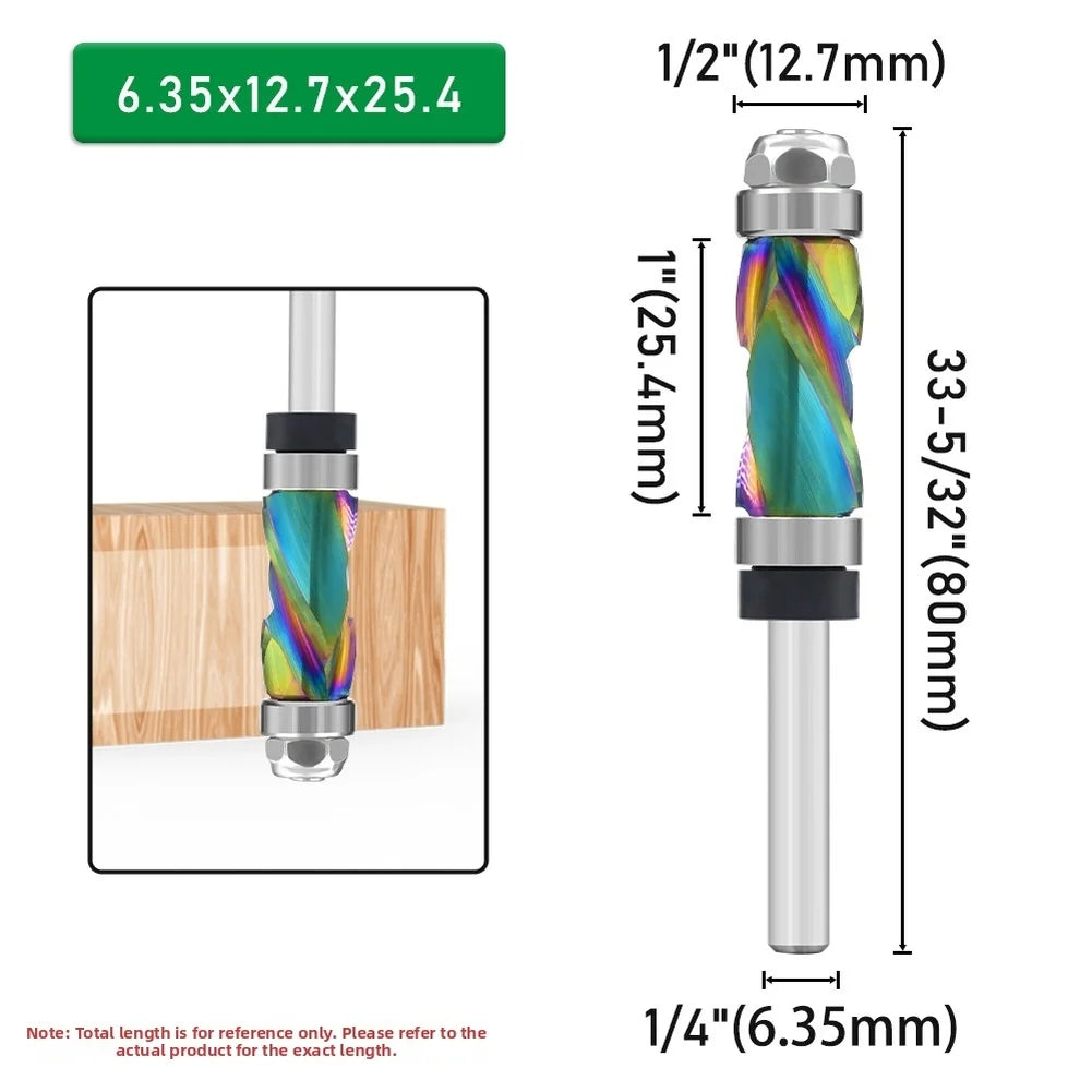 Solid Carbide Trimming Router Bit 1/4" Shank | Wood & MDF Carbide Router Bit Axl 12.7x25.4 China Mainland