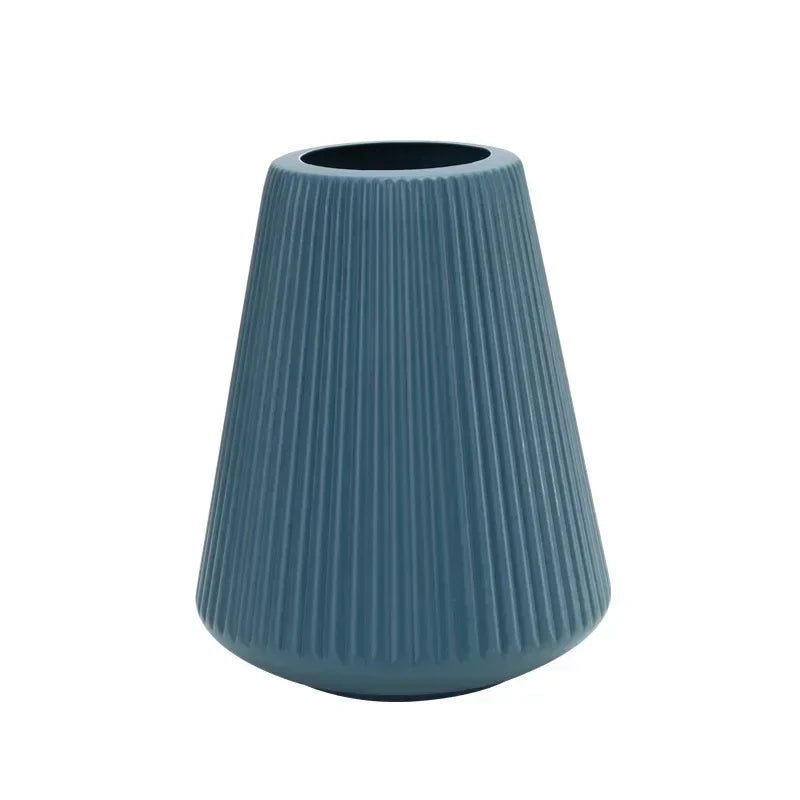Nordic European Plastic Vase – Hydroponic Flower Pot Decor Decorative Vase Axl Blue
