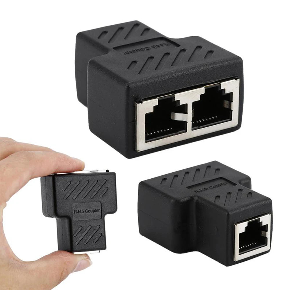 RJ45 Ethernet Splitter – 1 to 2 Way Female Network Coupler Network Coupler Adapter Axl