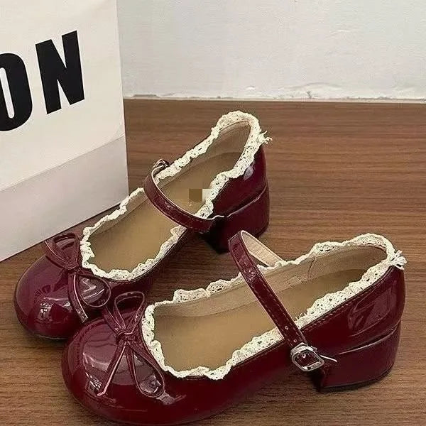 Women's Mary Jane Butterfly-Knot Block Heel Dress Shoes Mary Jane Heels Axl
