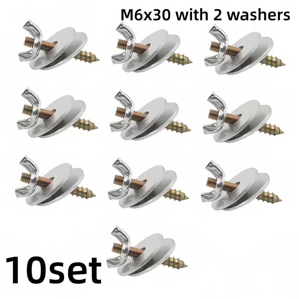 10-Pack Bird Cage Perch Screws & Nuts – M6x30 Metal Mount Kit Bird Cage Hardware Axl 10set M6x30-2washers
