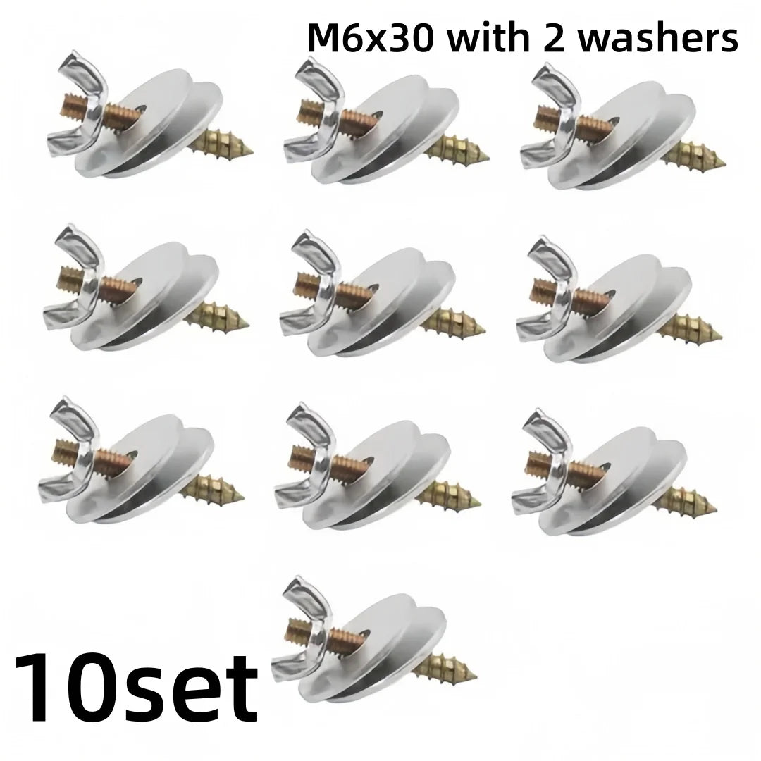 10-Pack Bird Cage Perch Screws & Nuts – M6x30 Metal Mount Kit Bird Cage Hardware Axl 10set M6x30-2washers