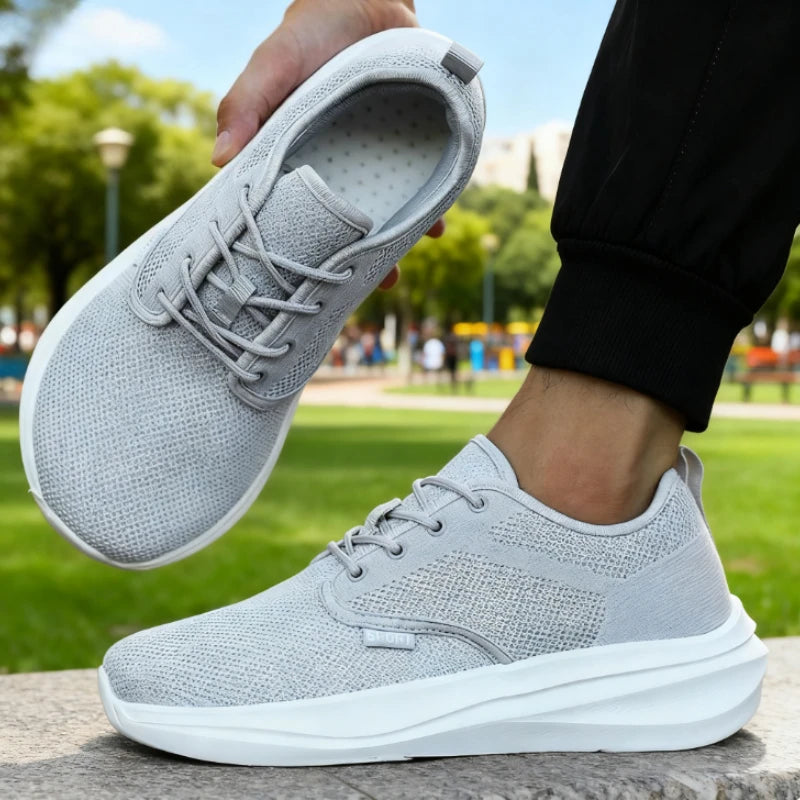 ZULIWAGN Wide Toe Zero Drop Sneakers – Unisex Walking Shoes Walking Sneakers Axl 46 GRAY