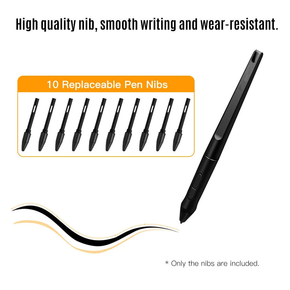 10-Pack HUION PN05 Replacement Nibs for PW500 PW507 Kamvas Pro Pen Tablet Nibs Axl