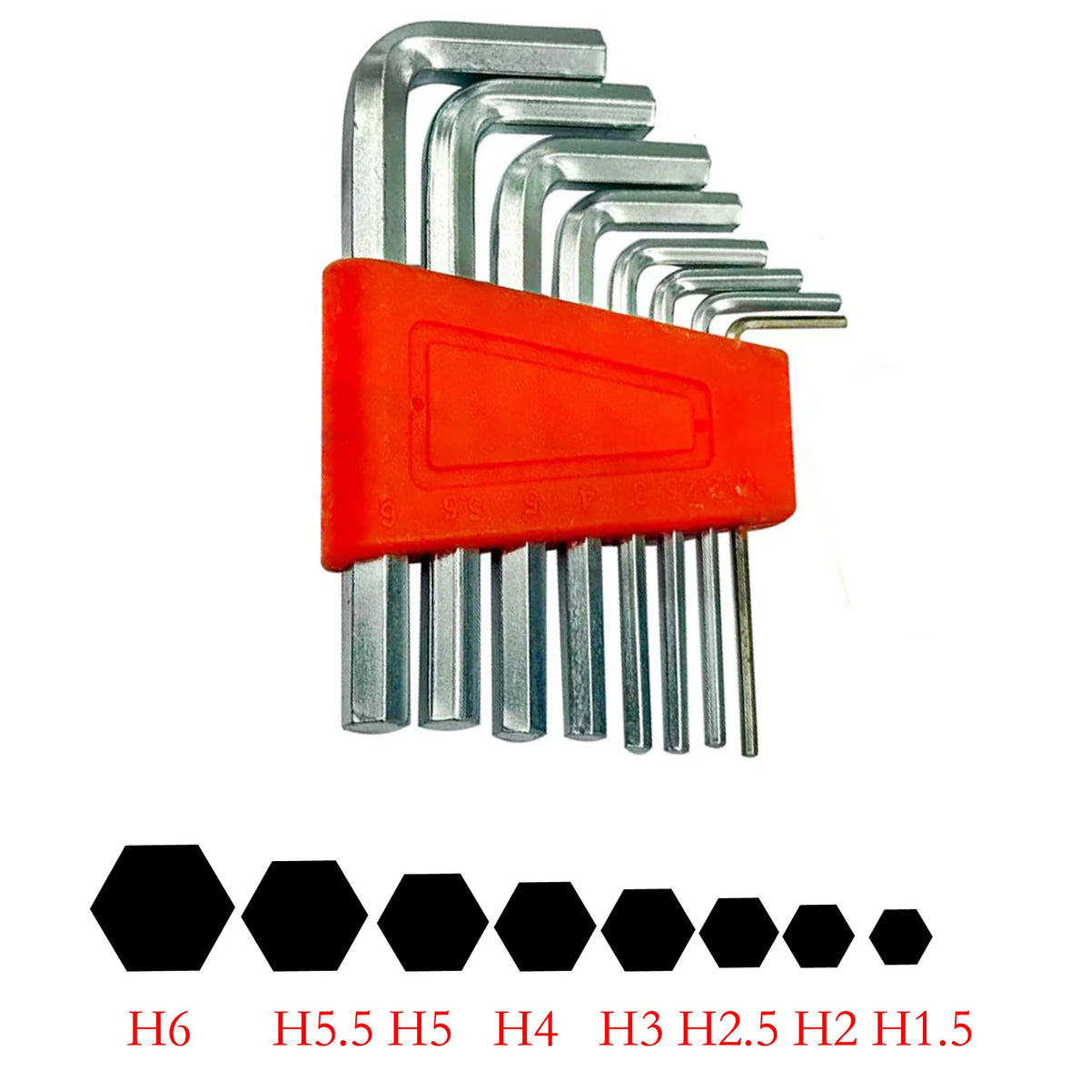 8-Piece Hex Key Wrench Set H1.5–H6 with Holder | DIY & Car Hex Key Wrench Set Axl