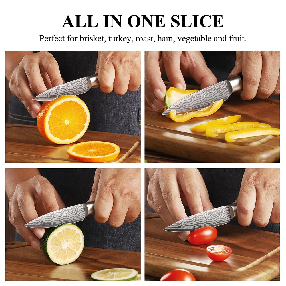 Sunnecko 3.5" Paring Knife – Sharp High Carbon Steel Blade Paring Knife Axl