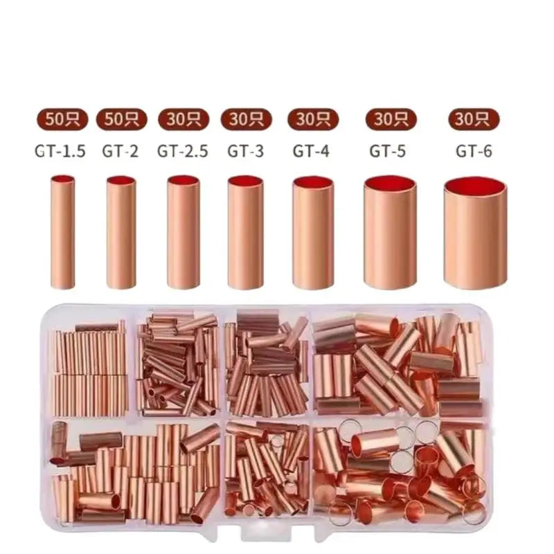 Copper Crimp Connector Kit – 7-Size Wire Ferrule Assortment Crimp Terminal Kit Axl