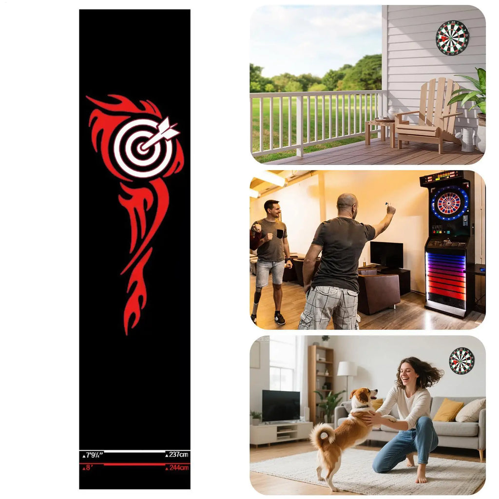Non-Slip Dart Mat with Throw Line – Floor Protection 300cm Dart Board Mat Axl
