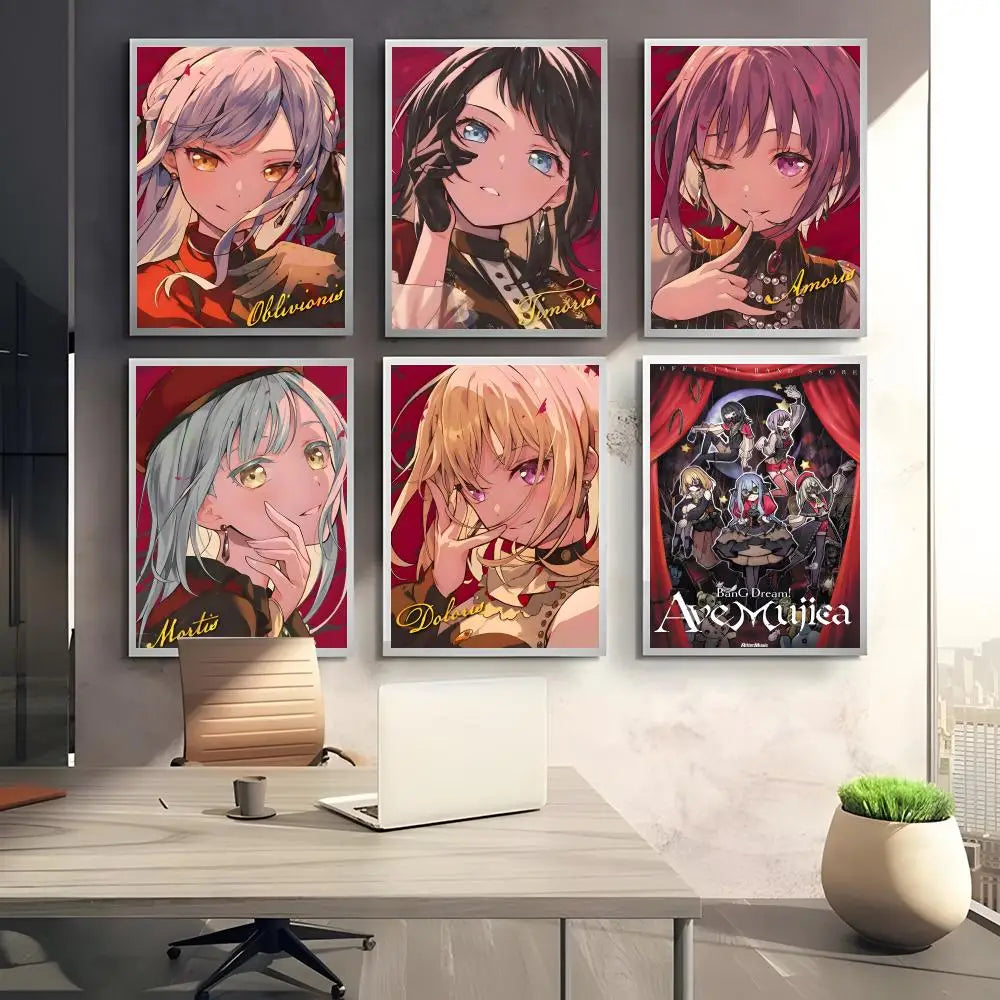BanG Dream Ave Mujica Anime Poster Self-Adhesive Wall Sticker Anime Wall Sticker Axl