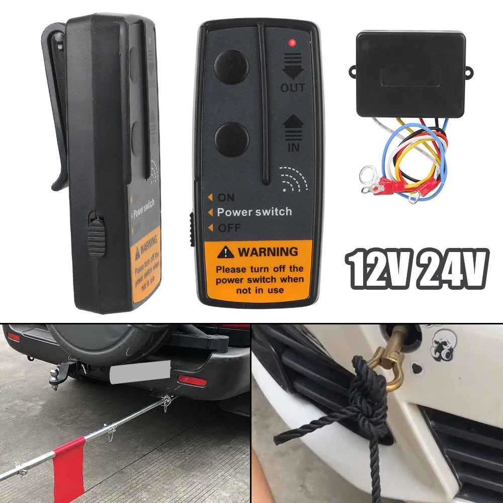 72W Wireless Winch Remote Control Kit 12V 24V | 2.4G ATV Jeep Winch Remote Control Axl