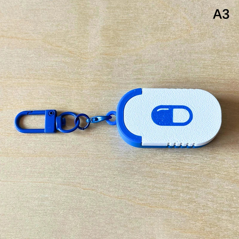 Mini Sliding Pill Box Keychain – Multi-Compartment Travel Case Pill Organizer Axl A3