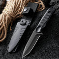 SHENJIU Stainless Steel Pocket Knife with Sheath | Paring & BBQ Pocket Knife Axl 1pcs-black