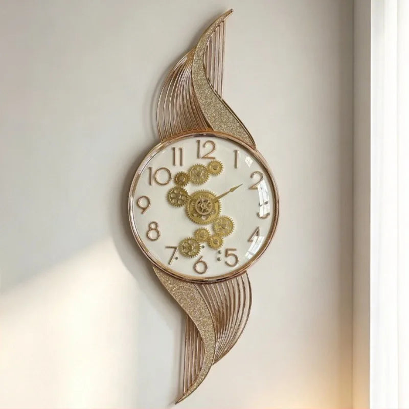 Modern Silent Large Wall Clock – Minimalist Geometric Decor Wall Clock Axl White