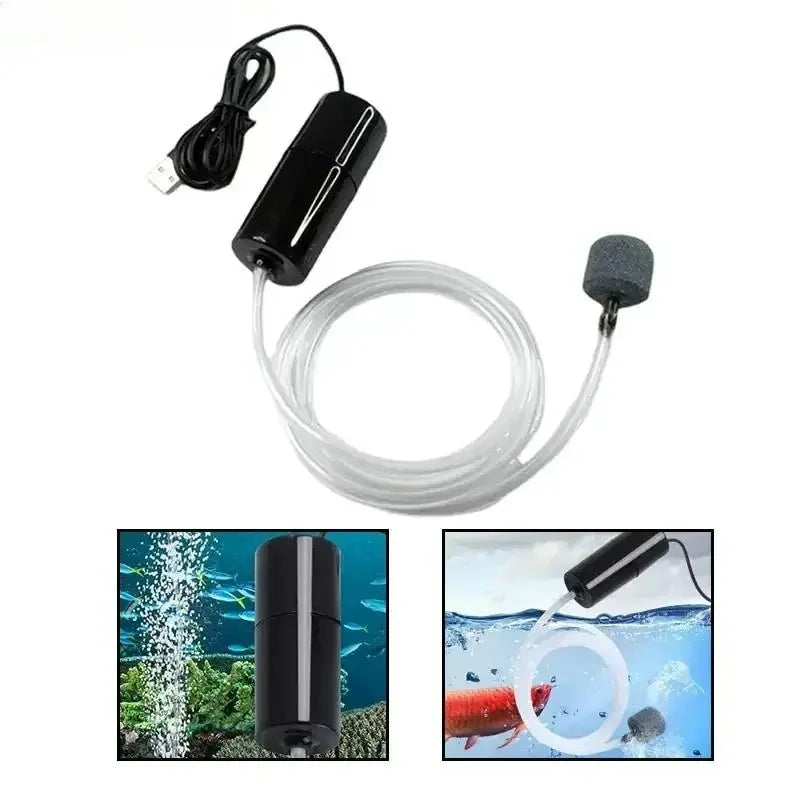 Portable Mini USB Aquarium Air Pump – Silent Fish Tank Oxygenator Aquarium Air Pump Axl