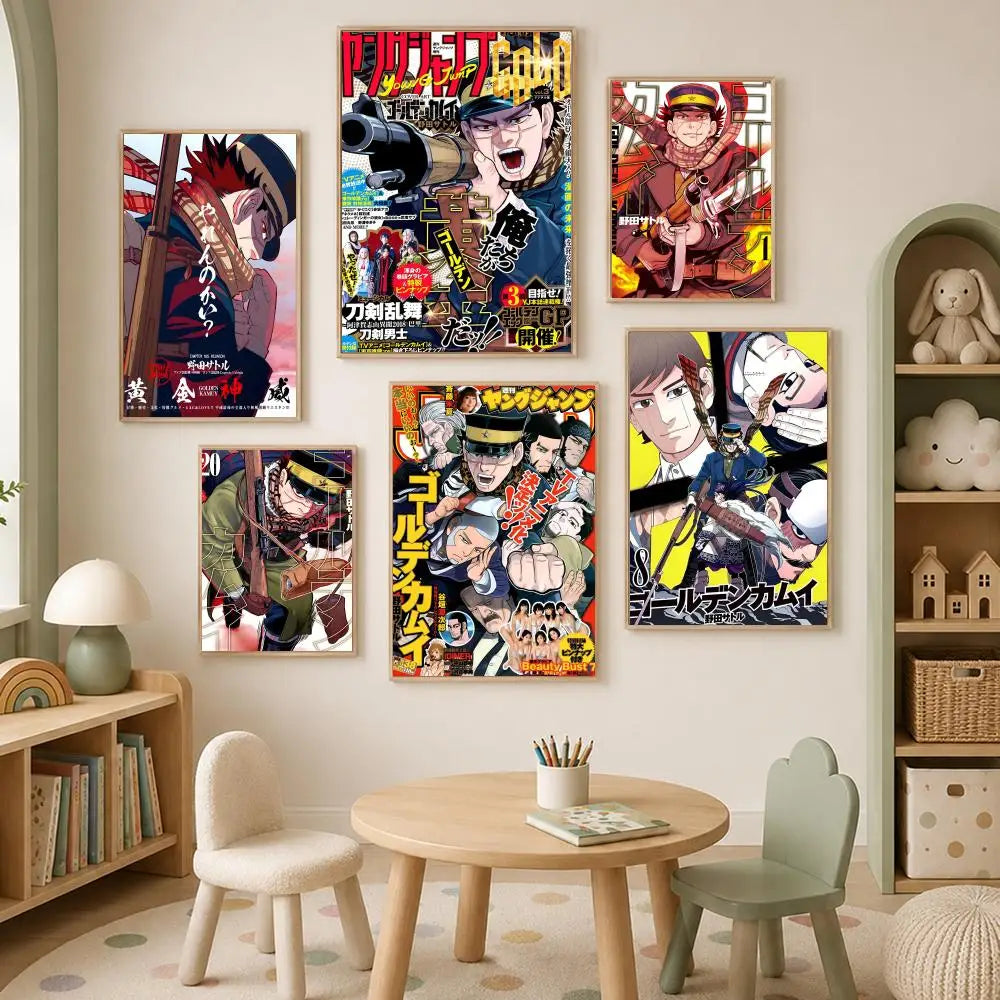Golden Kamuy Manga Poster – Self-Stick Waterproof Wall Art Manga Wall Poster Axl