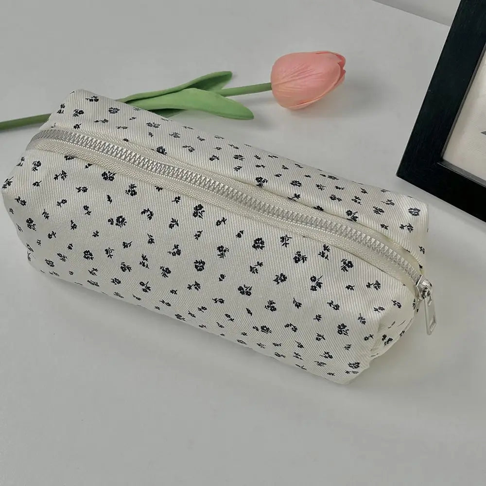 Large Capacity Floral Pencil Case – Cute Canvas Pen Bag Pencil Case Axl 01