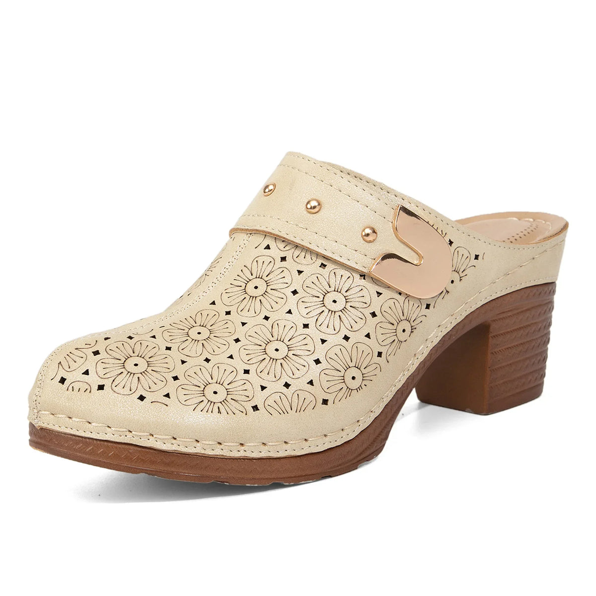 Women's Platform Chunky Heel Mule Slippers – Retro Thick Sole Platform Mule Slippers Axl