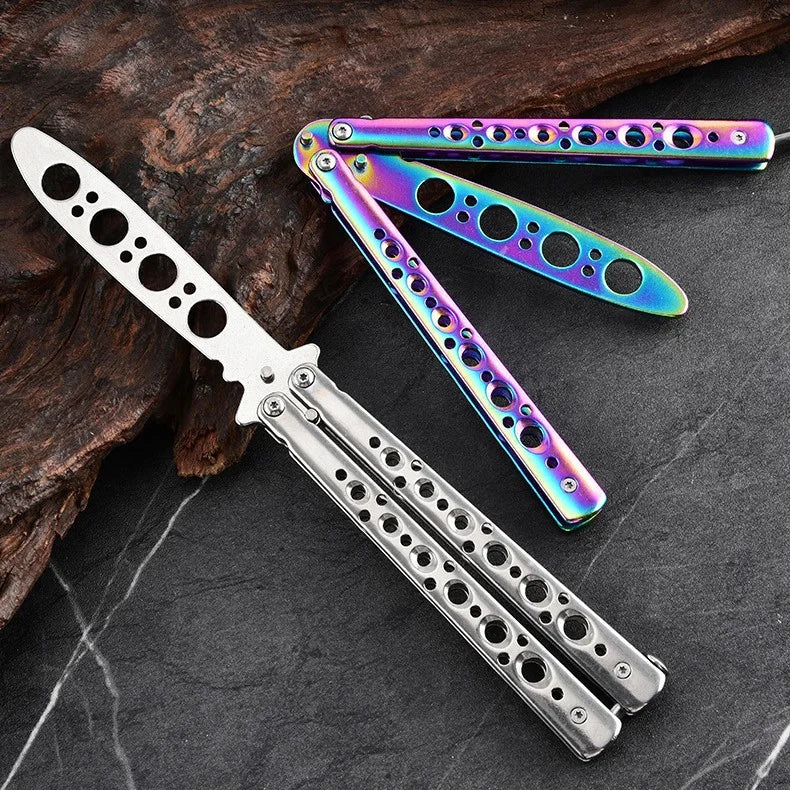 Butterfly Knife Trainer – Unsharpened Stainless Steel Pocket Tool Butterfly Knife Trainer Axl