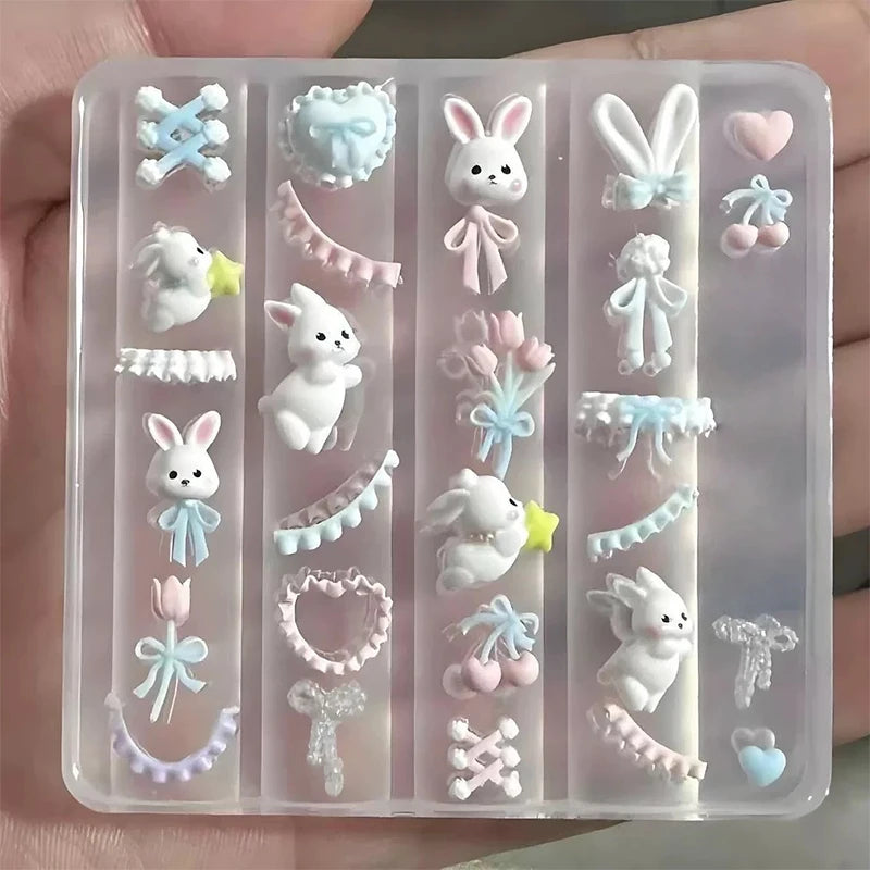 3D Silicone Nail Mold – Lace Bowknot Bunny DIY Nail Art Nail Art Mold Axl Default Title