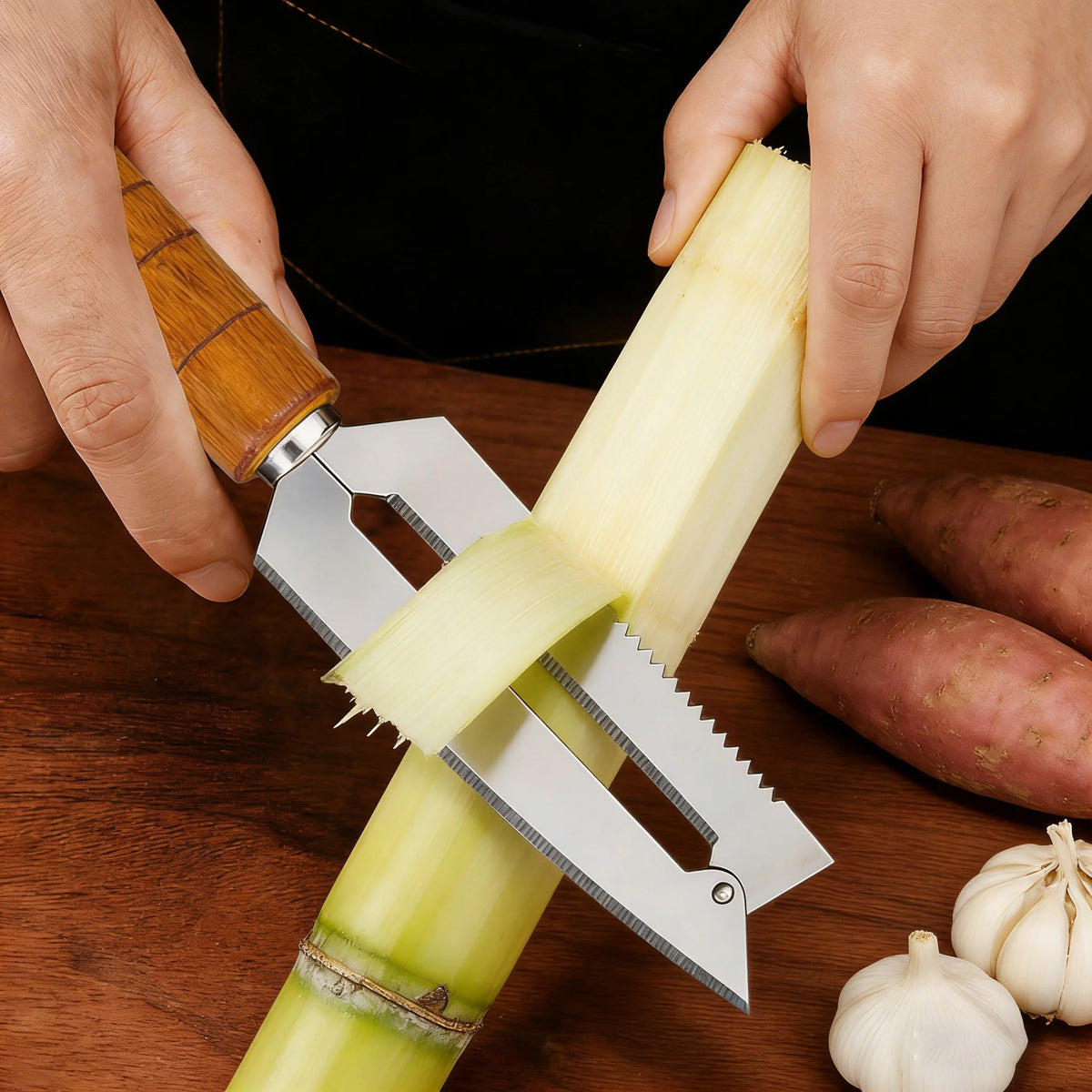 Sugarcane Peeler & Fruit Knife – Sharp Stainless Steel Tool Fruit Peeler Knife Axl