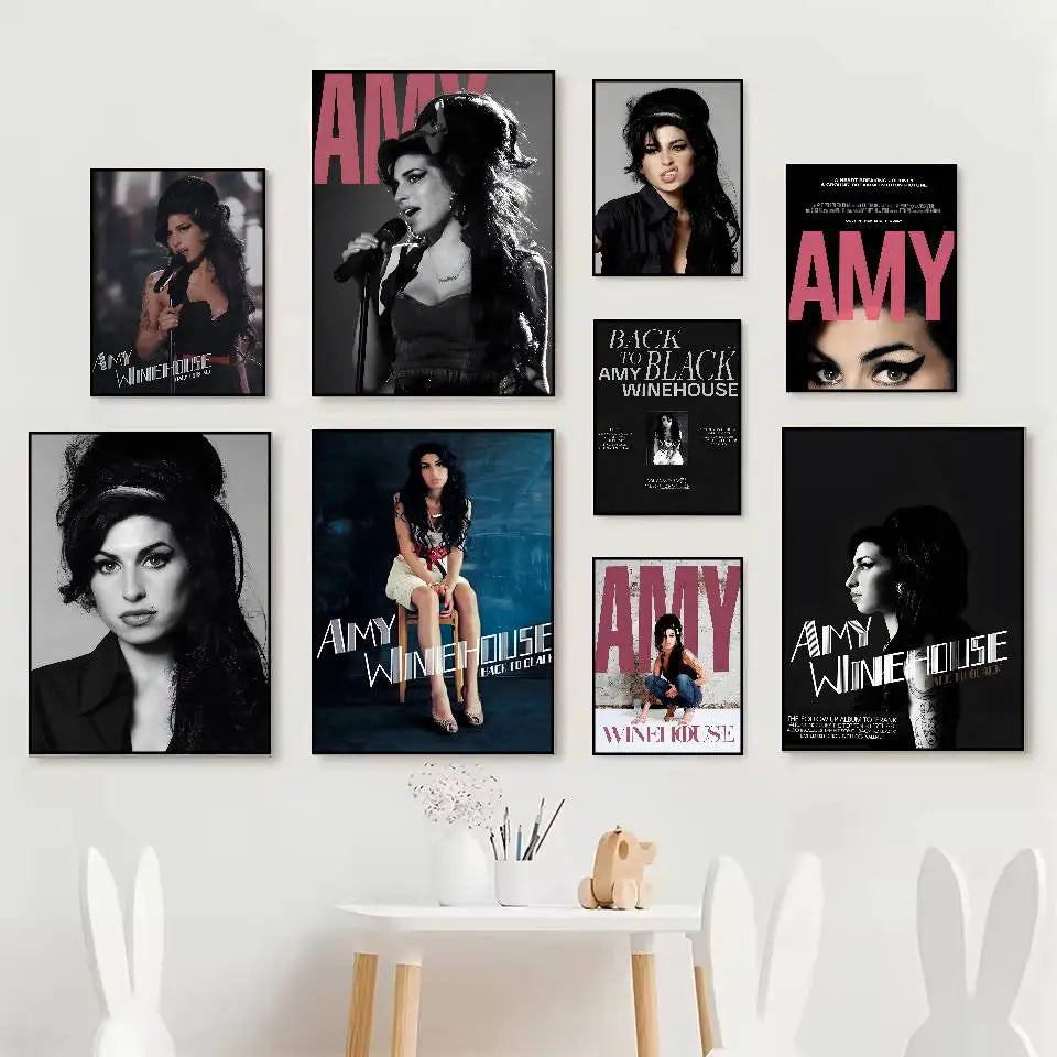 Amy Winehouse HD Poster – Self-Adhesive Waterproof Wall Art Wall Art Poster Axl