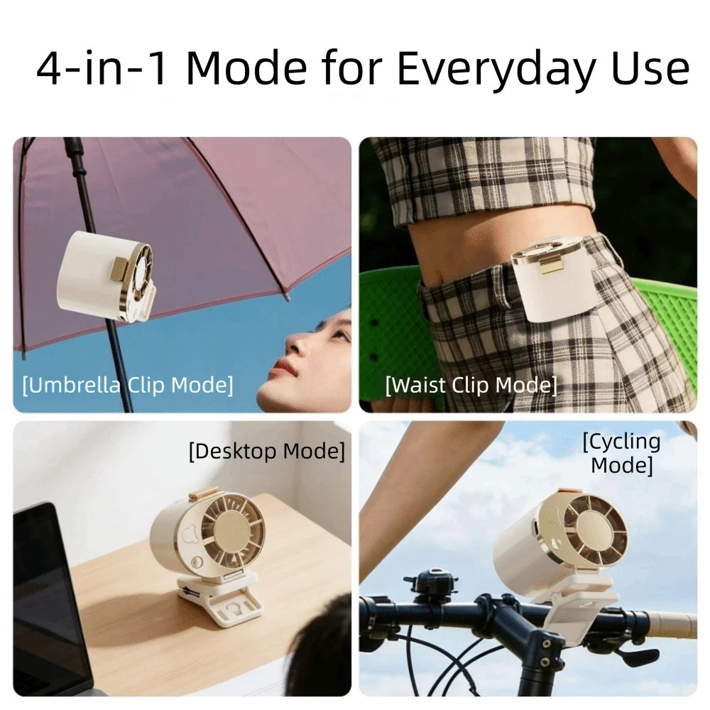 3-Speed USB Rechargeable Clip-On Portable Mini Fan Portable Mini Fan Axl