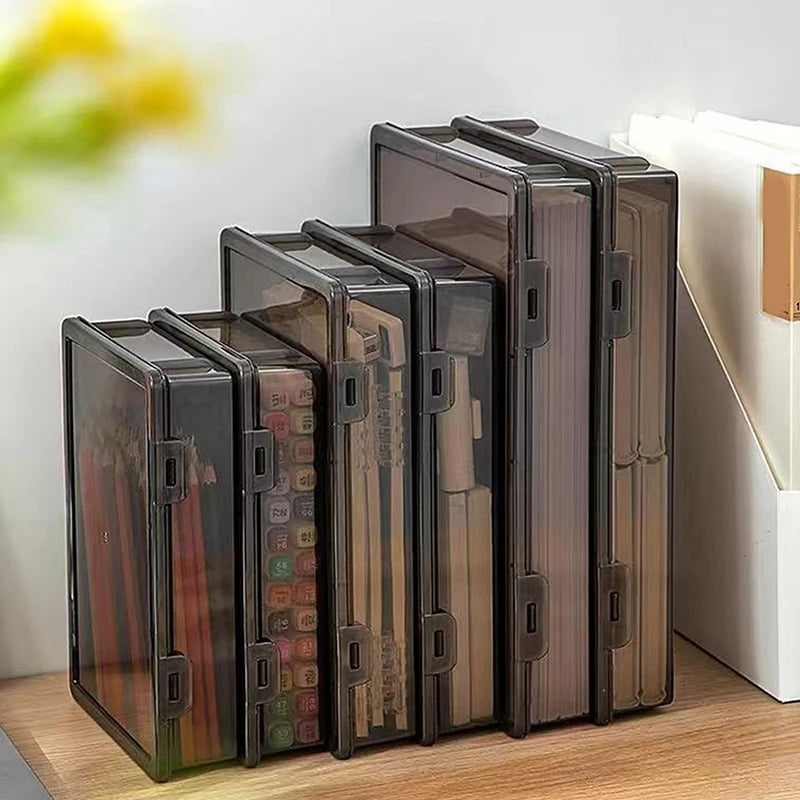 Clear A4 Document Storage Box – Transparent Desktop File Organizer Desktop File Organizer Axl