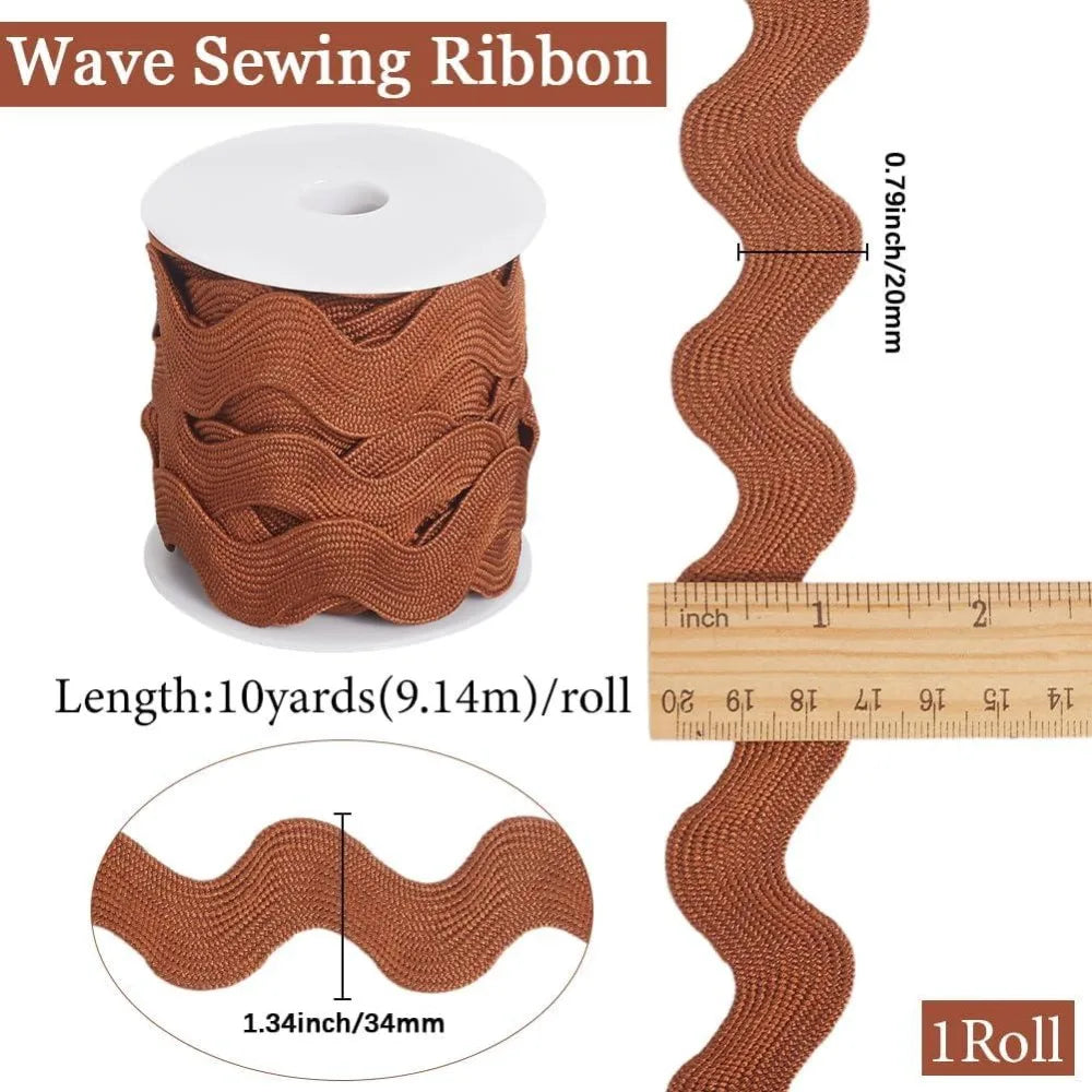 Jumbo Rick Rack Trim 1.34" Ric Rac Ribbon 10 Yards Zigzag Sewing Ribbon Trim Axl