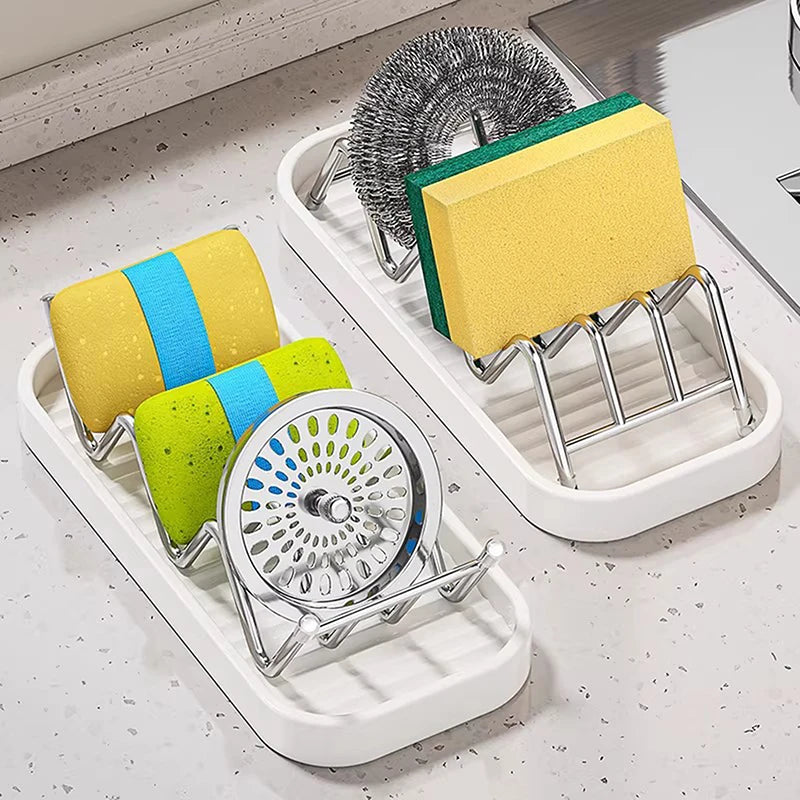 W-Shaped Stainless Steel Soap Holder with Drain Tray | Non-Slip Soap Dish Holder Axl