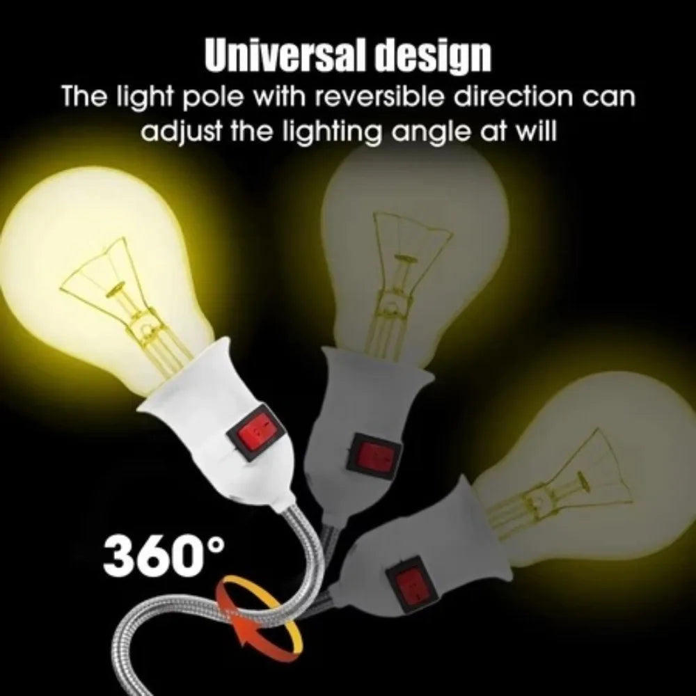 E27 Swivel Gooseneck Lamp Holder – Flexible 360° Bulb Socket Lamp Holder Socket Axl
