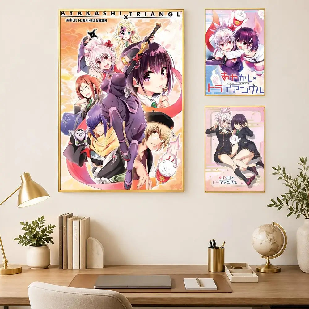 Ayakashi Triangle Manga Poster – HD Self-Stick PVC Wall Art Wall Art Poster Axl
