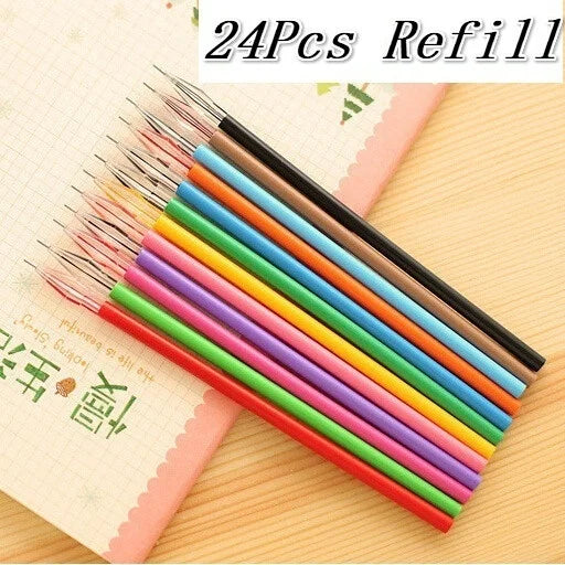 24-Pack Diamond Head Gel Pen Refills – 12 Colors 0.38mm Gel Pen Refills Axl