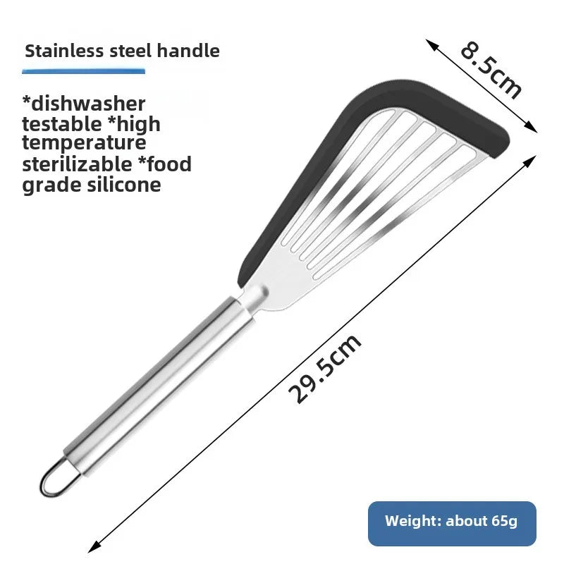 Stainless Steel Frying Spatula – Heat-Resistant Kitchen Turner Cooking Spatula Axl Black-stainless stee