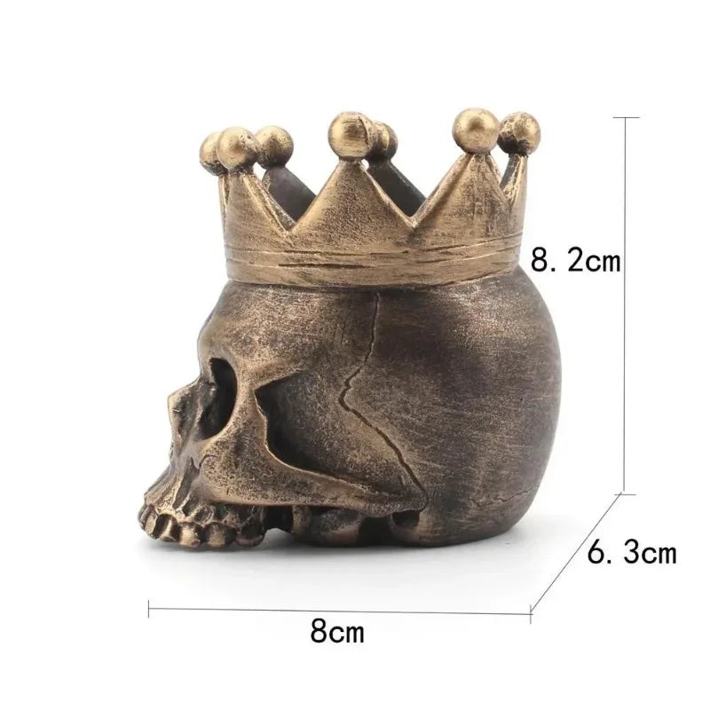 3D Crown Skull Resin Candle Holder – Halloween Skeleton Decor Skull Candle Holder Axl