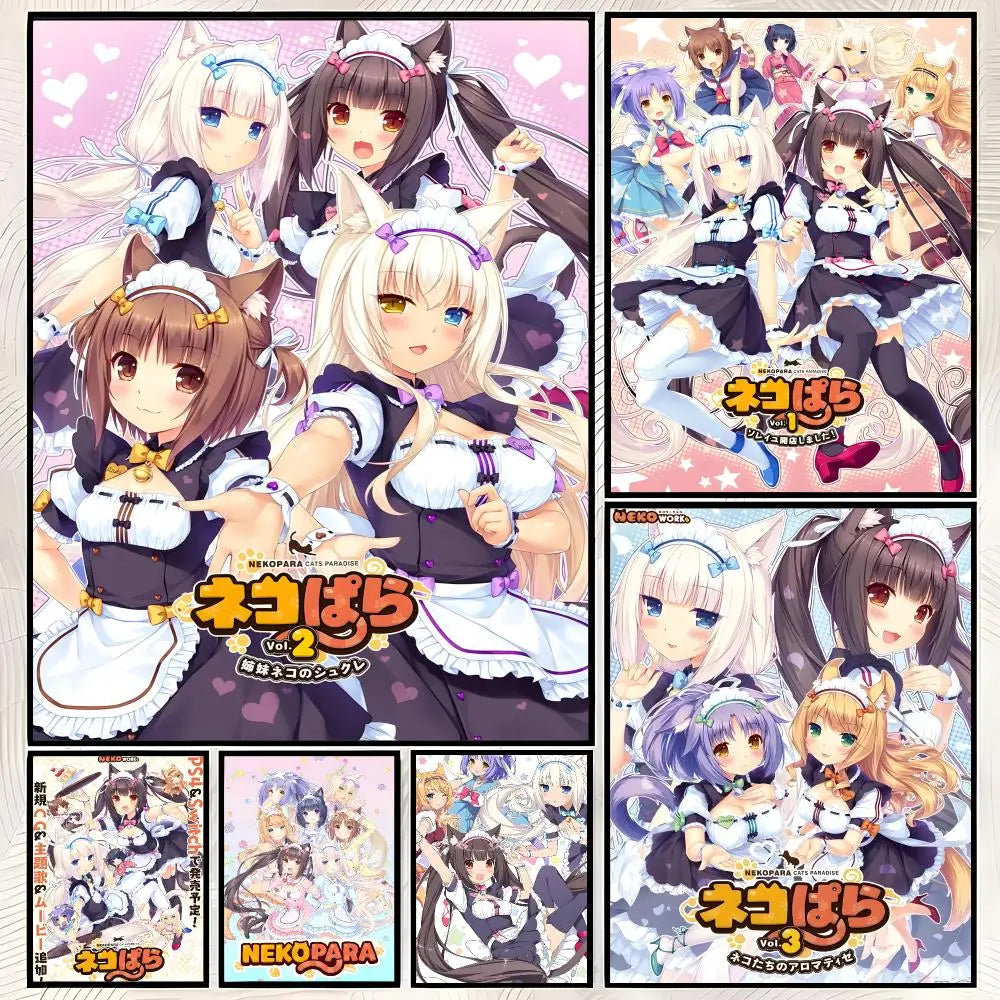 Nekopara Anime Self-Stick Wall Poster – HD Waterproof Décor Anime Wall Poster Axl