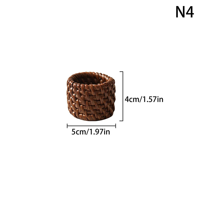 Handmade Rattan Napkin Rings | Rustic Woven Table Decor Rattan Napkin Rings Axl 4