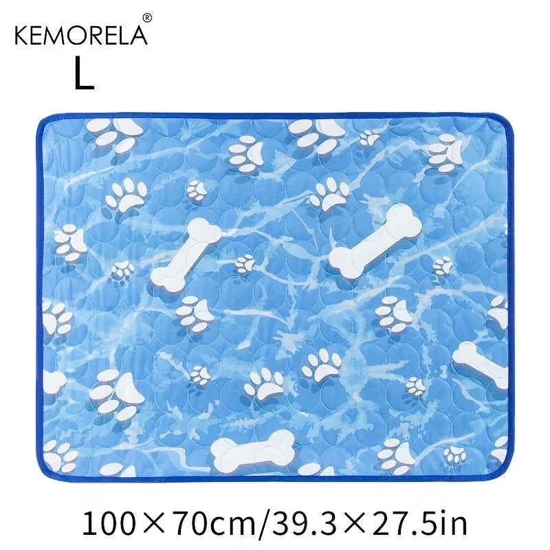 KEMORELA Large Dog Cooling Mat – Ice Silk Self-Cooling Pad Pet Cooling Mat Axl L