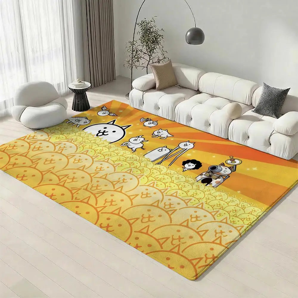 Battle Cats Flannel Floor Mat – Non-Slip Soft Indoor Rug Indoor Floor Rug Axl