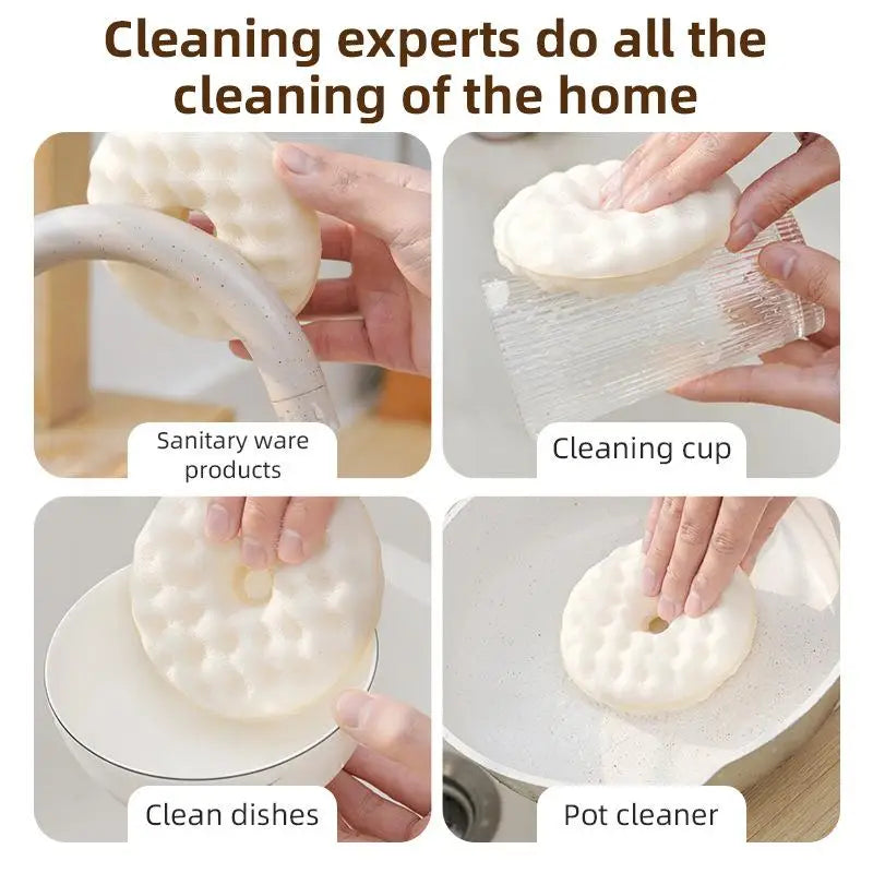 Double-Sided Kitchen Sponge Set with Suction Cup Holder Dishwashing Sponge Set Axl